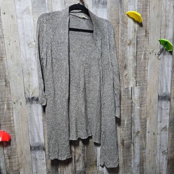 Eileen Fisher Grey Brown Linen Cardigan - Picture 1 of 4